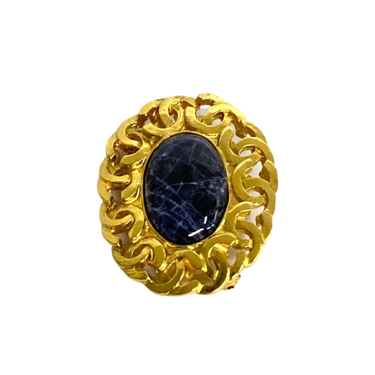 Chanel Brooch Plated Stone COCO Mark colored Gold Handbag
