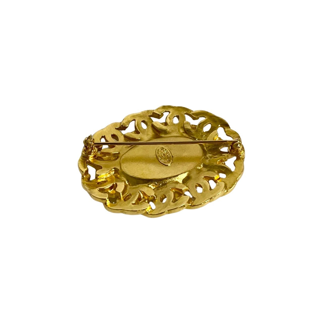 Chanel Brooch Plated Stone COCO Mark colored Gold Handbag