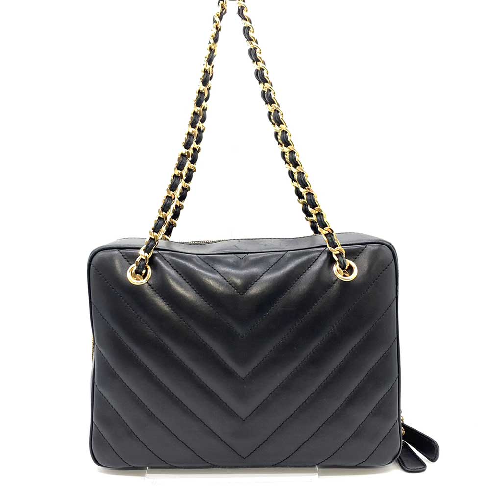 Chanel Lambskin V Stitch Chain Shoulder Bag