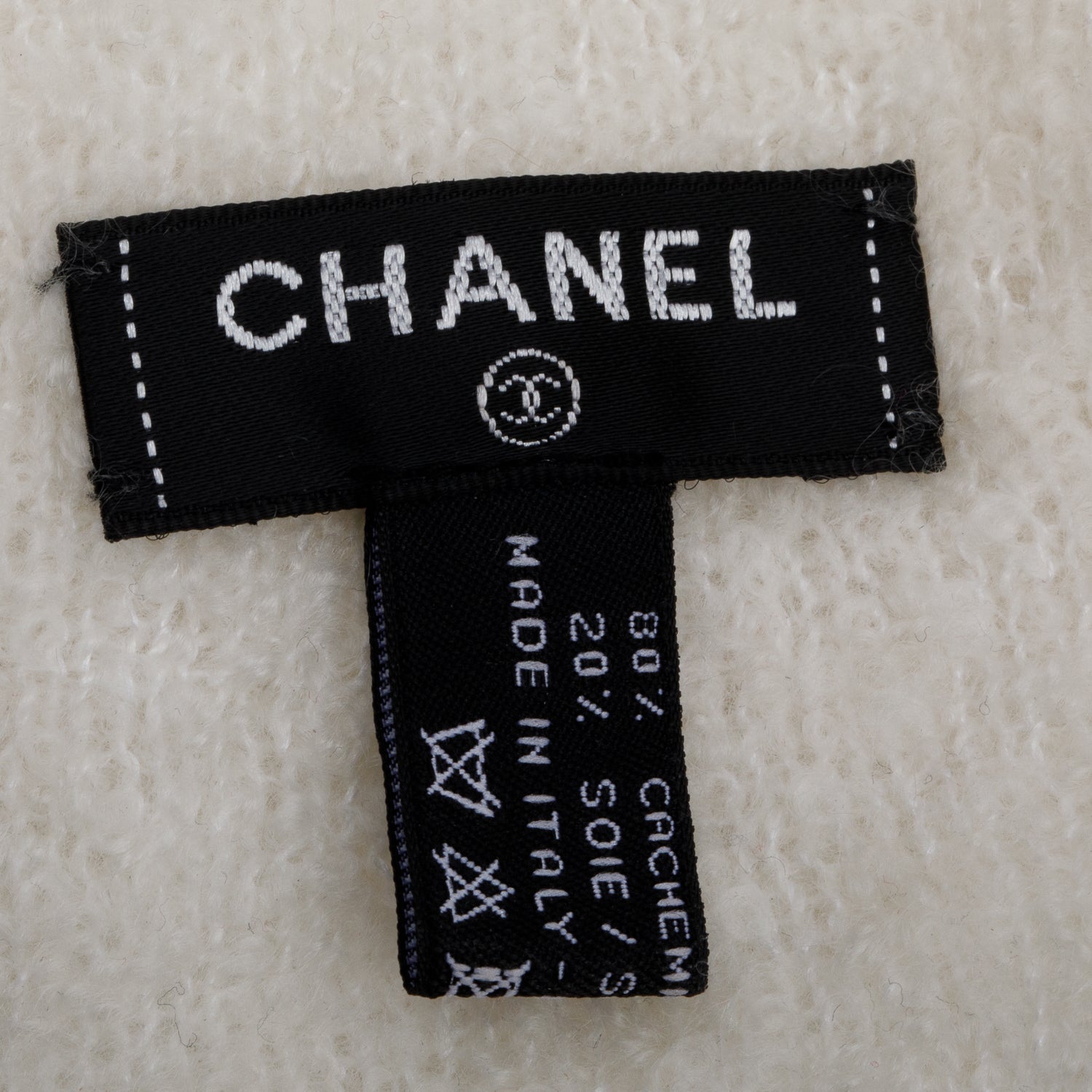 Chanel Cashmere CC Logo Beanie White Hat