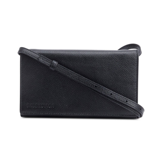 Balenciaga Calfskin Logo Flap Crossbody Leather Black Crossbody Bag