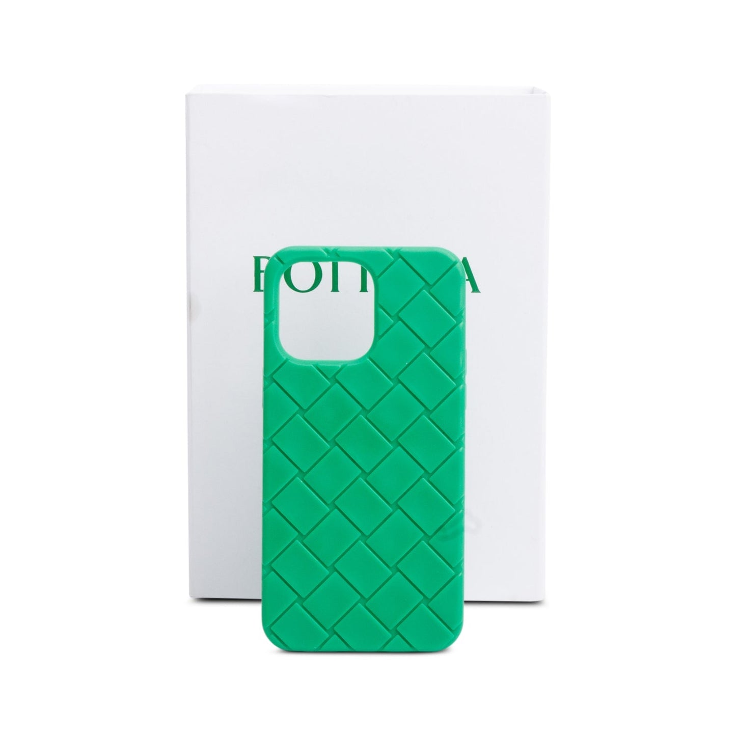 Bottega Veneta Intreccio Rubber Silicon Iphone Pro Max Case Green Travel Bag