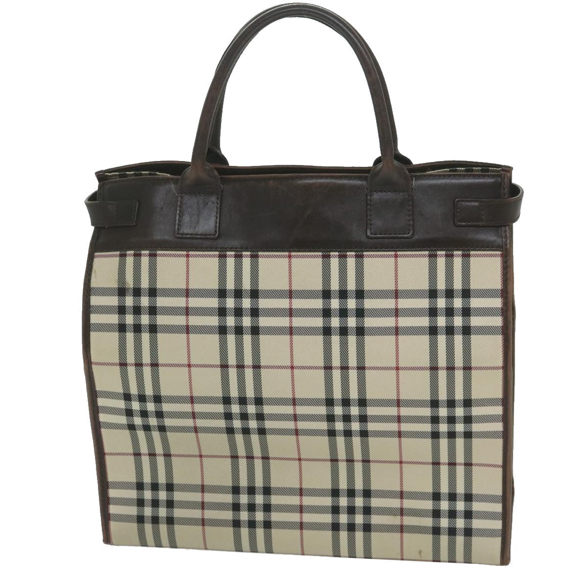 Burberry Luxury Nova Check Shoulder Bag Auth Canvas Nylon Beige