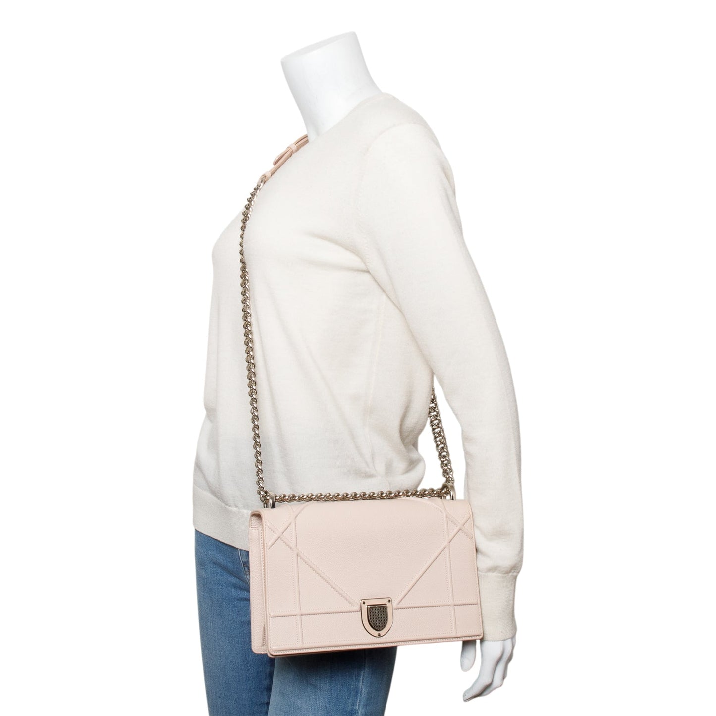 Dior Christian Calfskin ama Flap Bag Leather Pink Travel Bag
