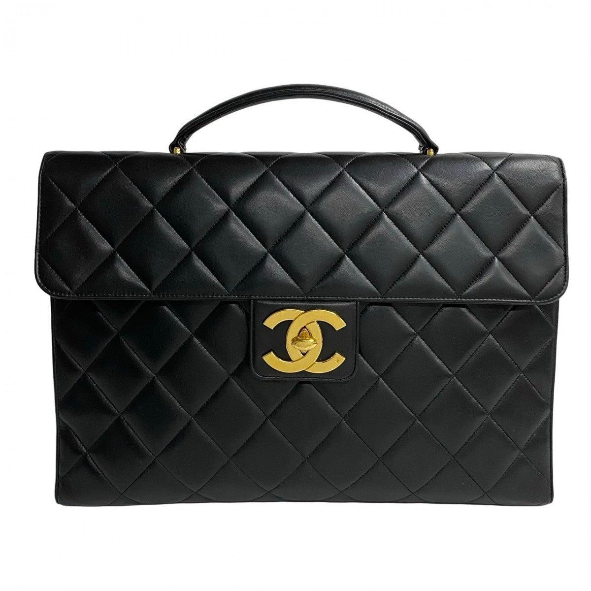 Chanel Business lambskin COCO Mark Matrasse Black Handbag