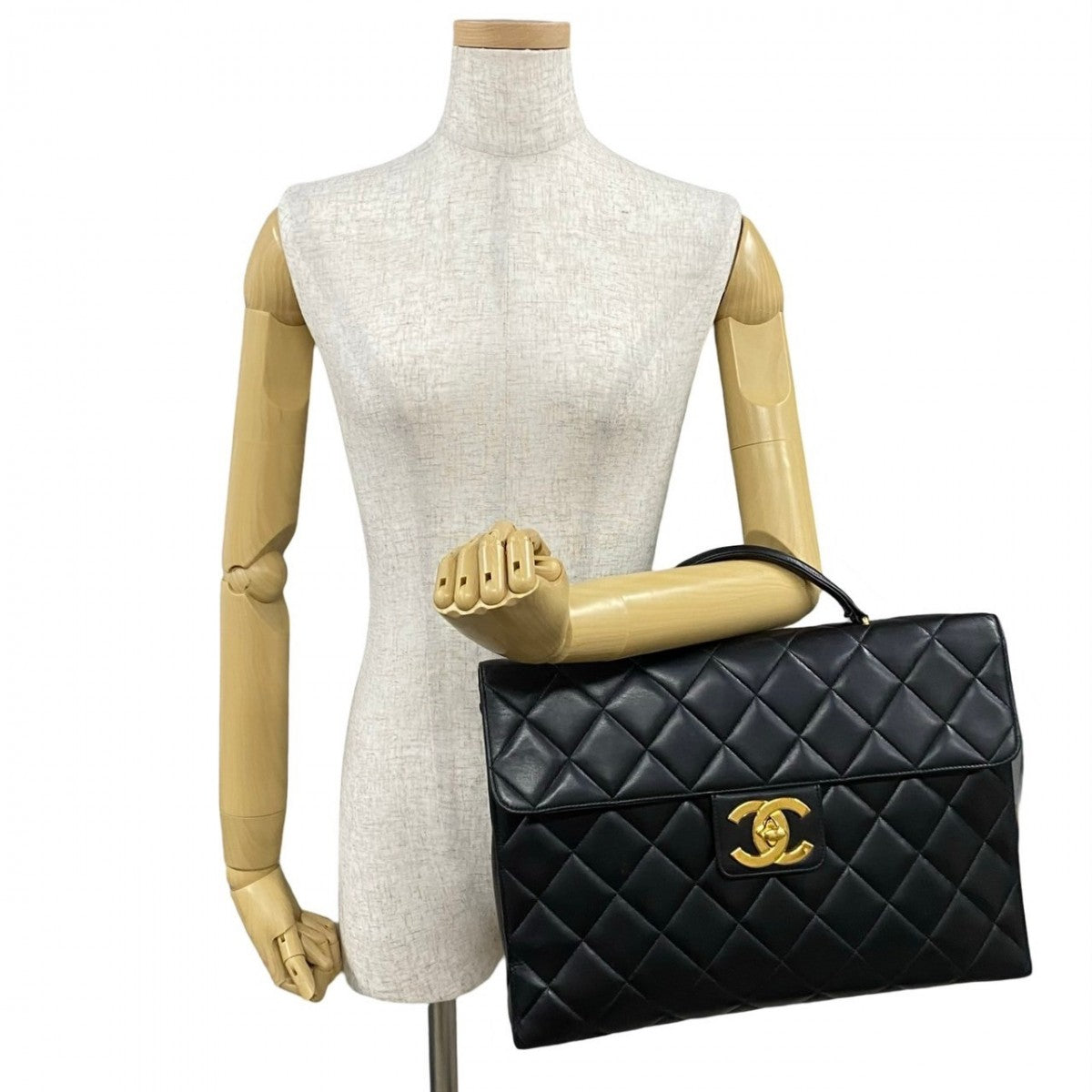 Chanel Business lambskin COCO Mark Matrasse Black Handbag