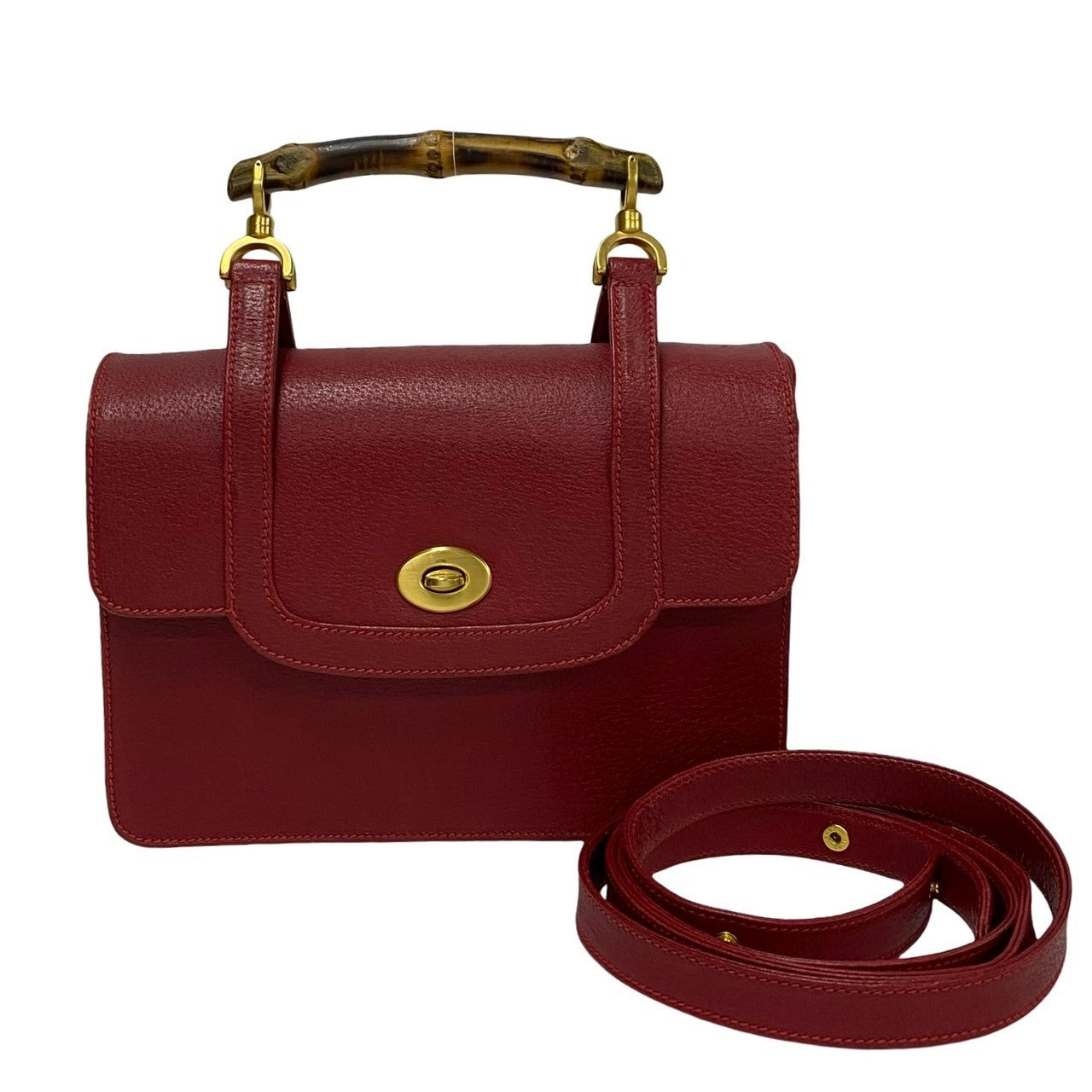 Gucci Bamboo 2Way Bag Leather Travel Bag Bag 20