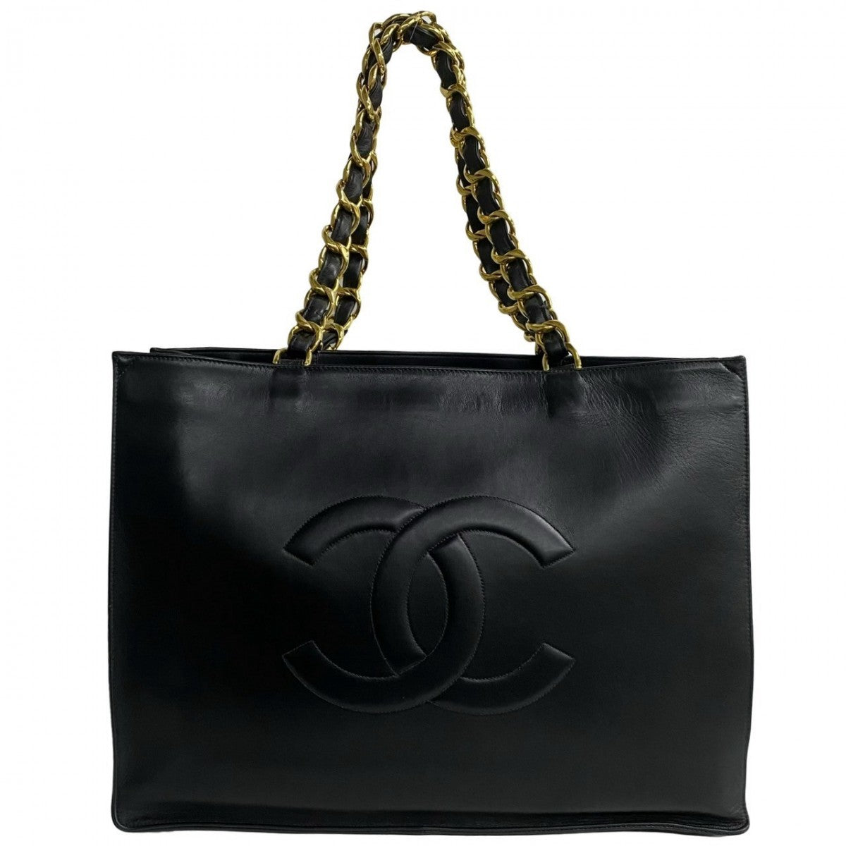 Chanel lambskin Big Coco Black Tote Bag