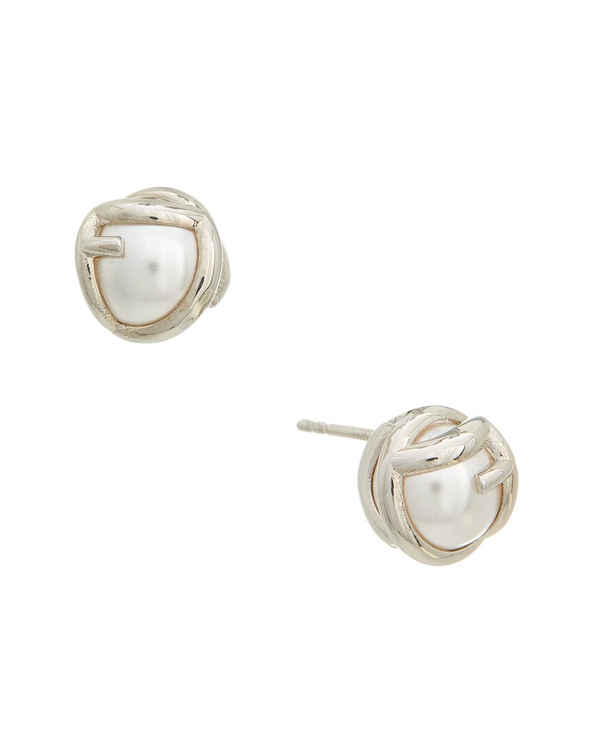 Fendi Jewelry F Is Pearl Earrings, Grey Gray