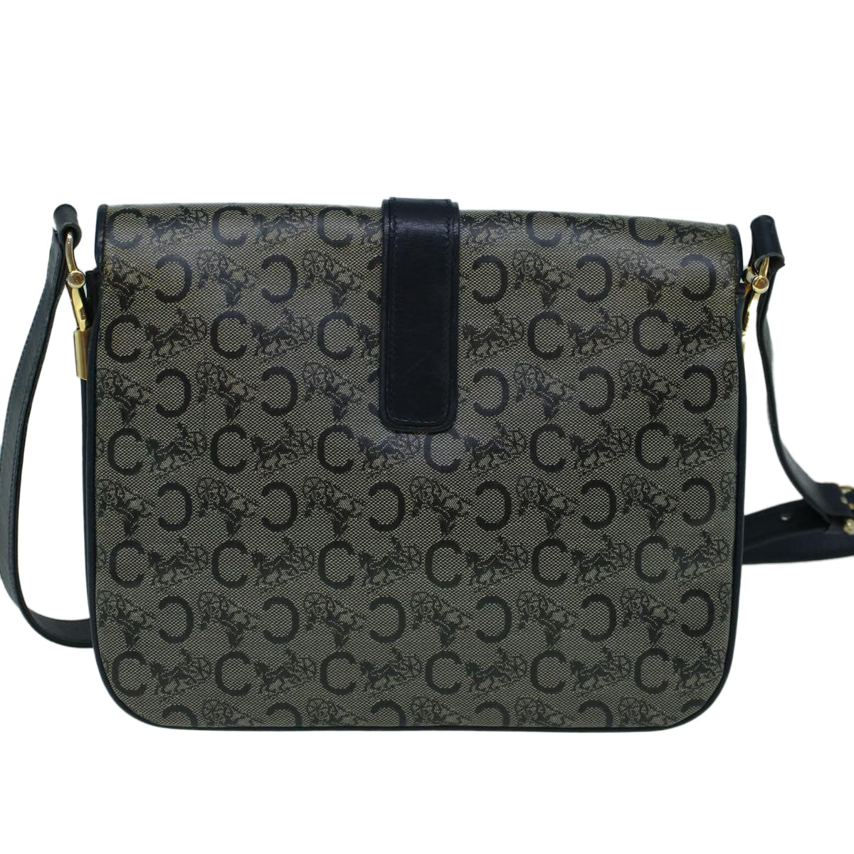Luxury C Macadam Shoulder Bag Coated Navy Canvas