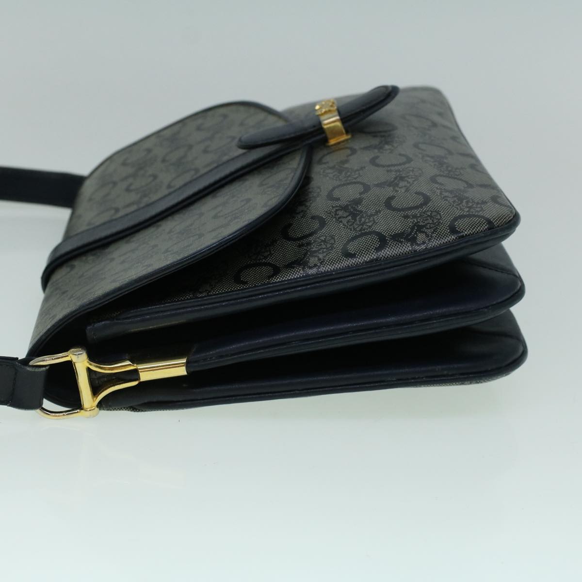 Luxury C Macadam Shoulder Bag Coated Navy Canvas