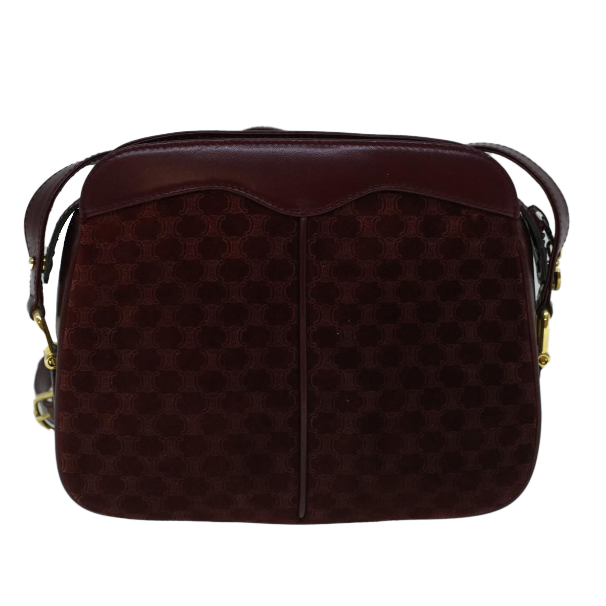 Luxury Macadam Shoulder Bag Bordeaux Canvas Suede