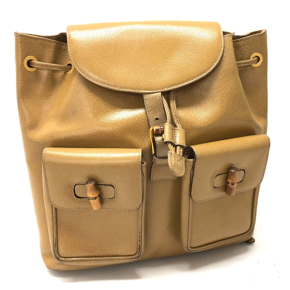 Gucci Backpack type backpack Bamboo Leather Beige