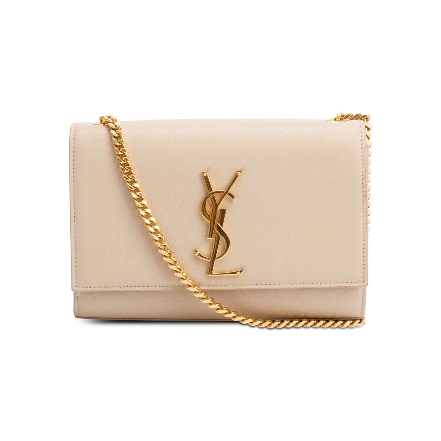 YSL Saint Laurent Nude Grain De Poudre Kate Bag Leather Monogram Travel Bag