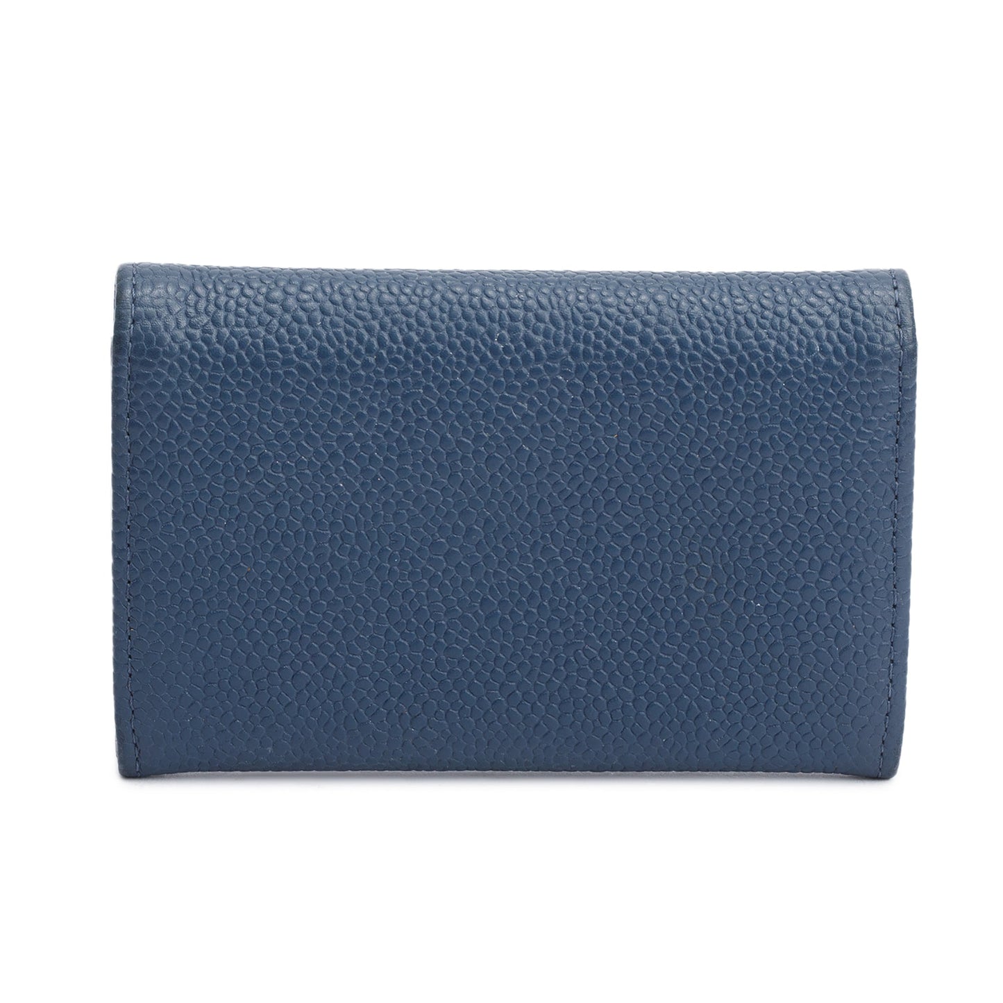 Chanel Navy Caviar Timeless CC Flap Leather Blue Wallet Case