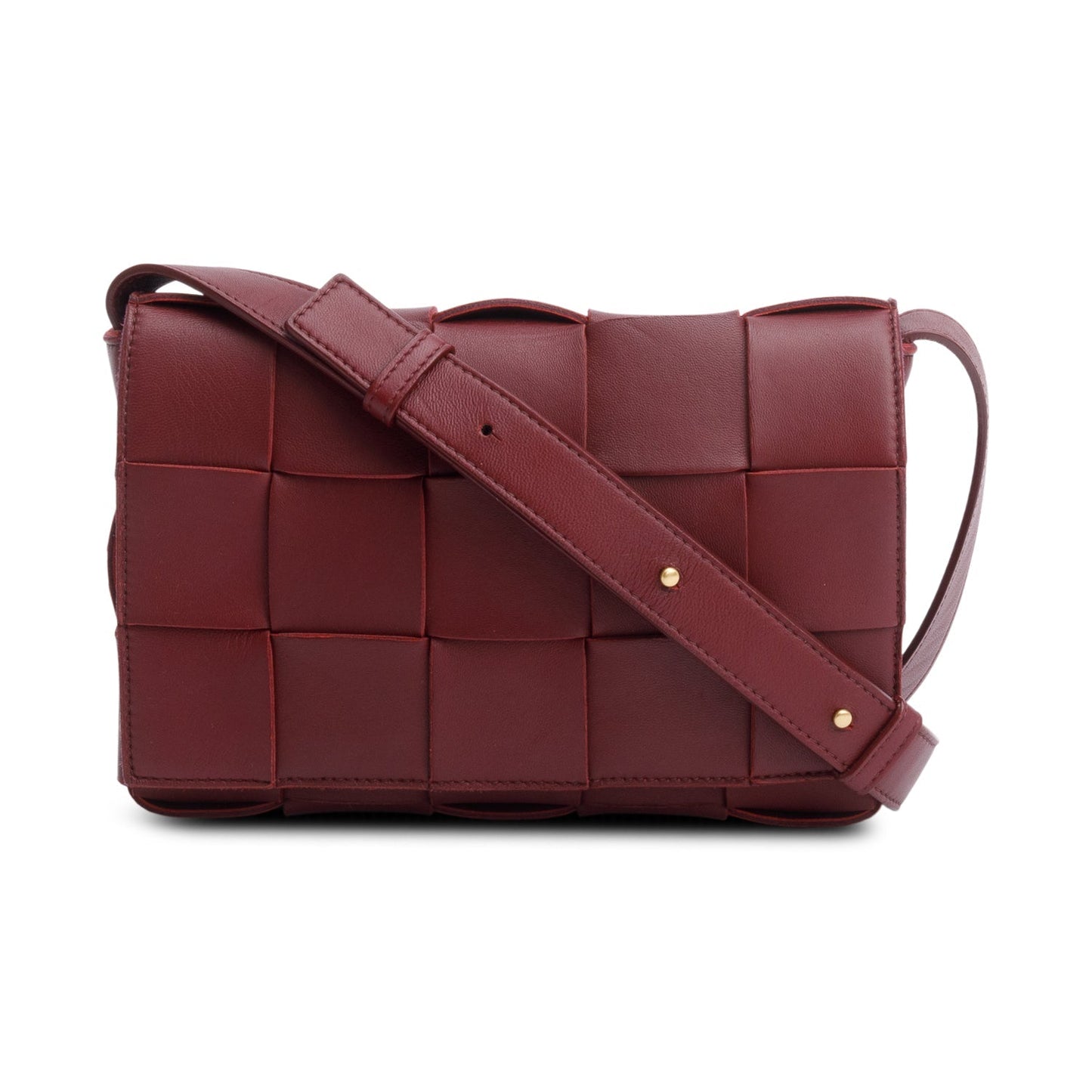 Bottega Veneta Burgundy Intrecciato Cassette Bag Travel Bag