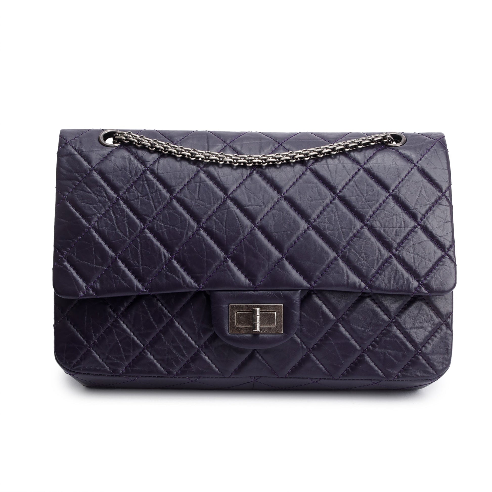 Chanel Purple Quilted 2.55 Reissue 227 Leather Calfskin Travel Bag