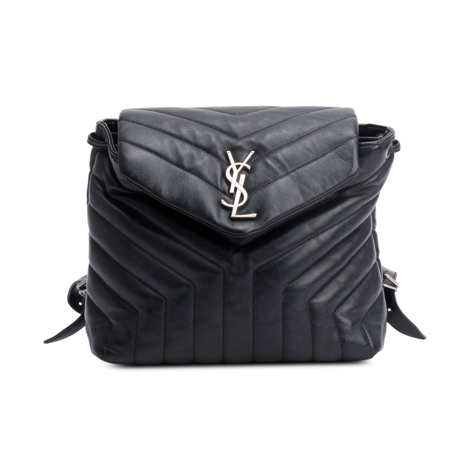 YSL Saint Laurent Calfskin Small Loulou Backpack Leather Quilted