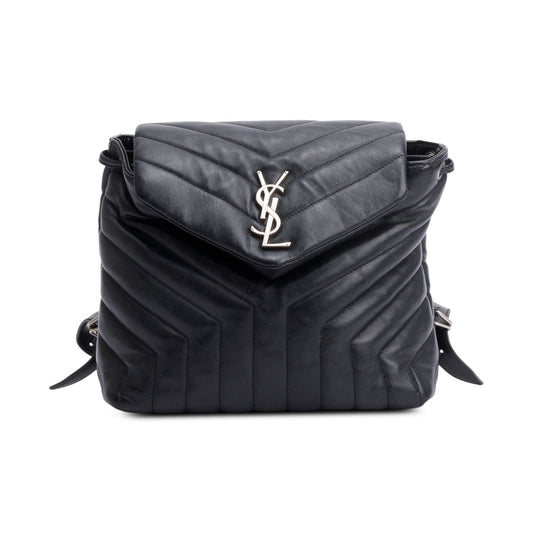 YSL Saint Laurent Calfskin Small Loulou Backpack Leather Quilted