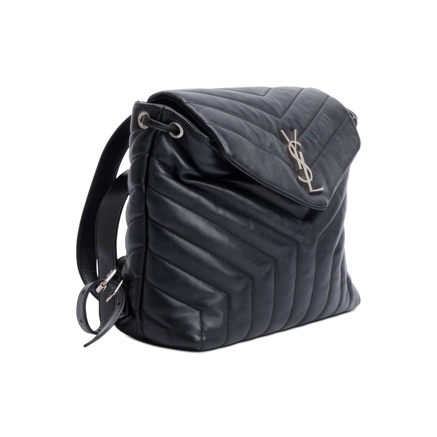 YSL Saint Laurent Calfskin Small Loulou Backpack Leather Quilted
