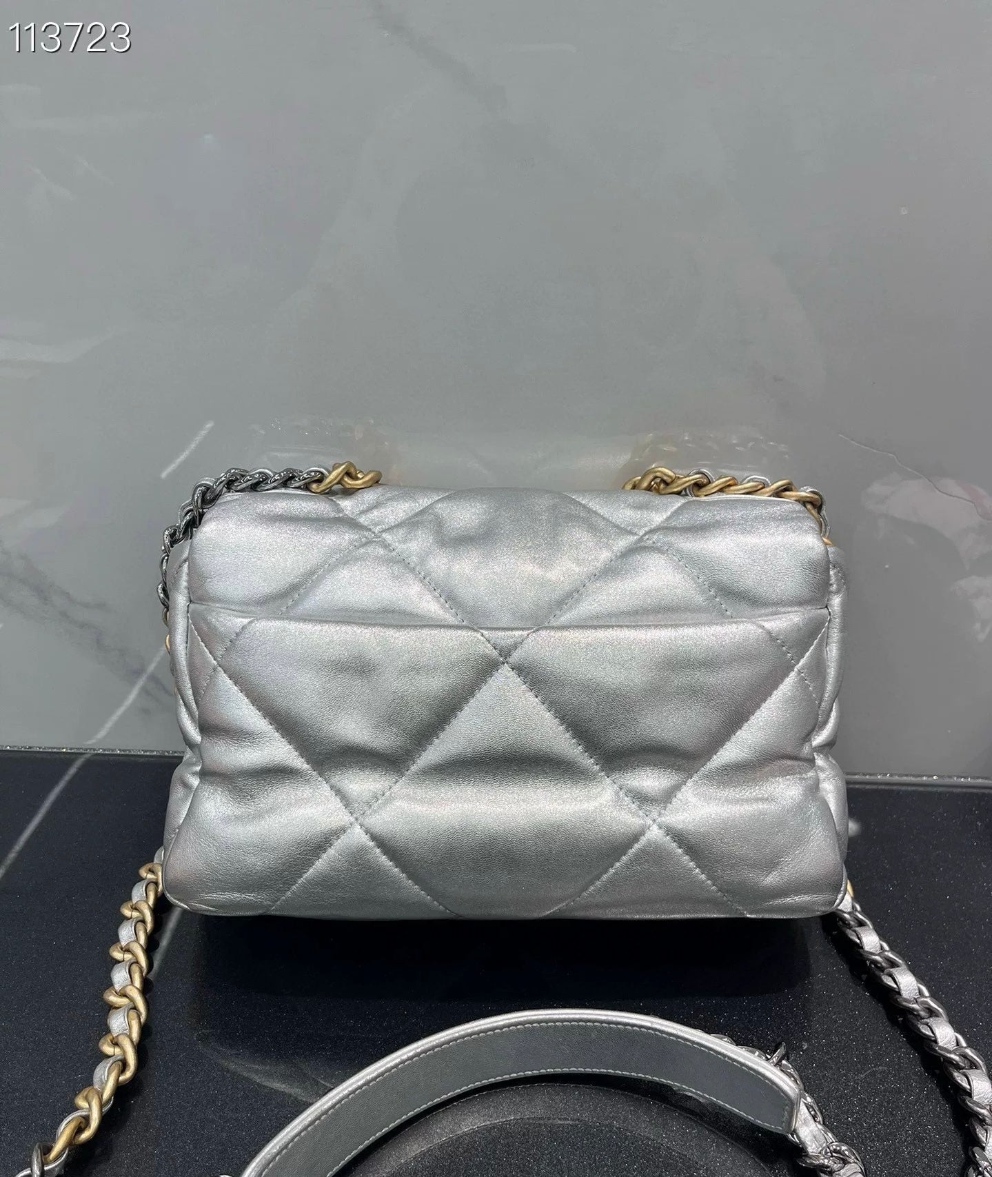 Chanel 19 Silver Small Crossbody Bag Bag 1
