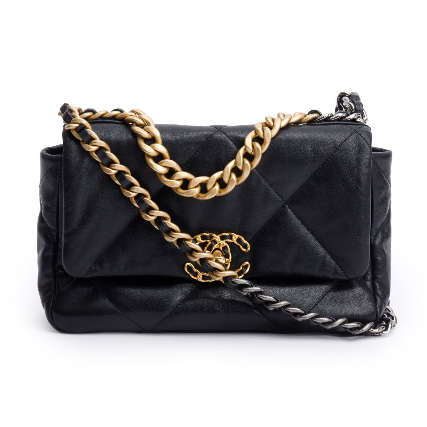 Chanel 19 Flap Leather Lambskin Black Travel Bag Authenticity Card