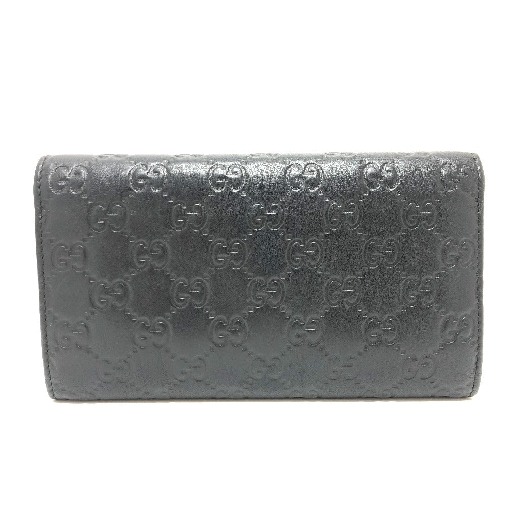 Gucci Trifold Sima line GG Leather Black Wallet Case