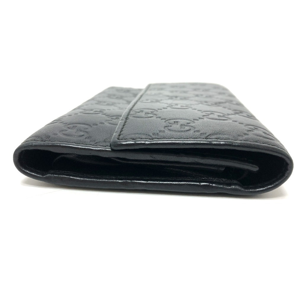 Gucci Trifold Sima line GG Leather Black Wallet Case