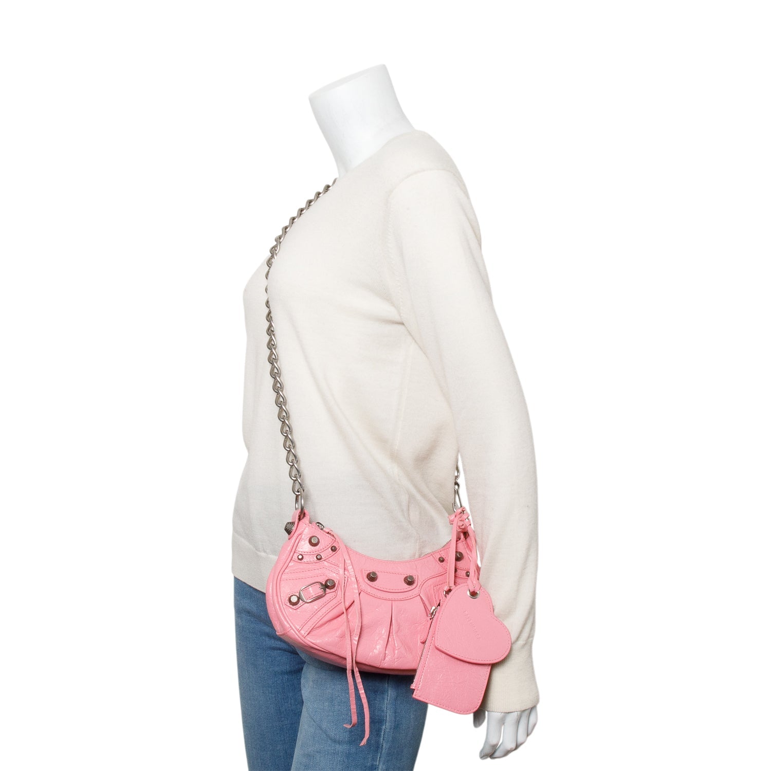 Balenciaga Arena Calfskin Le Cagole Xs Shoulder Bag Leather Pink