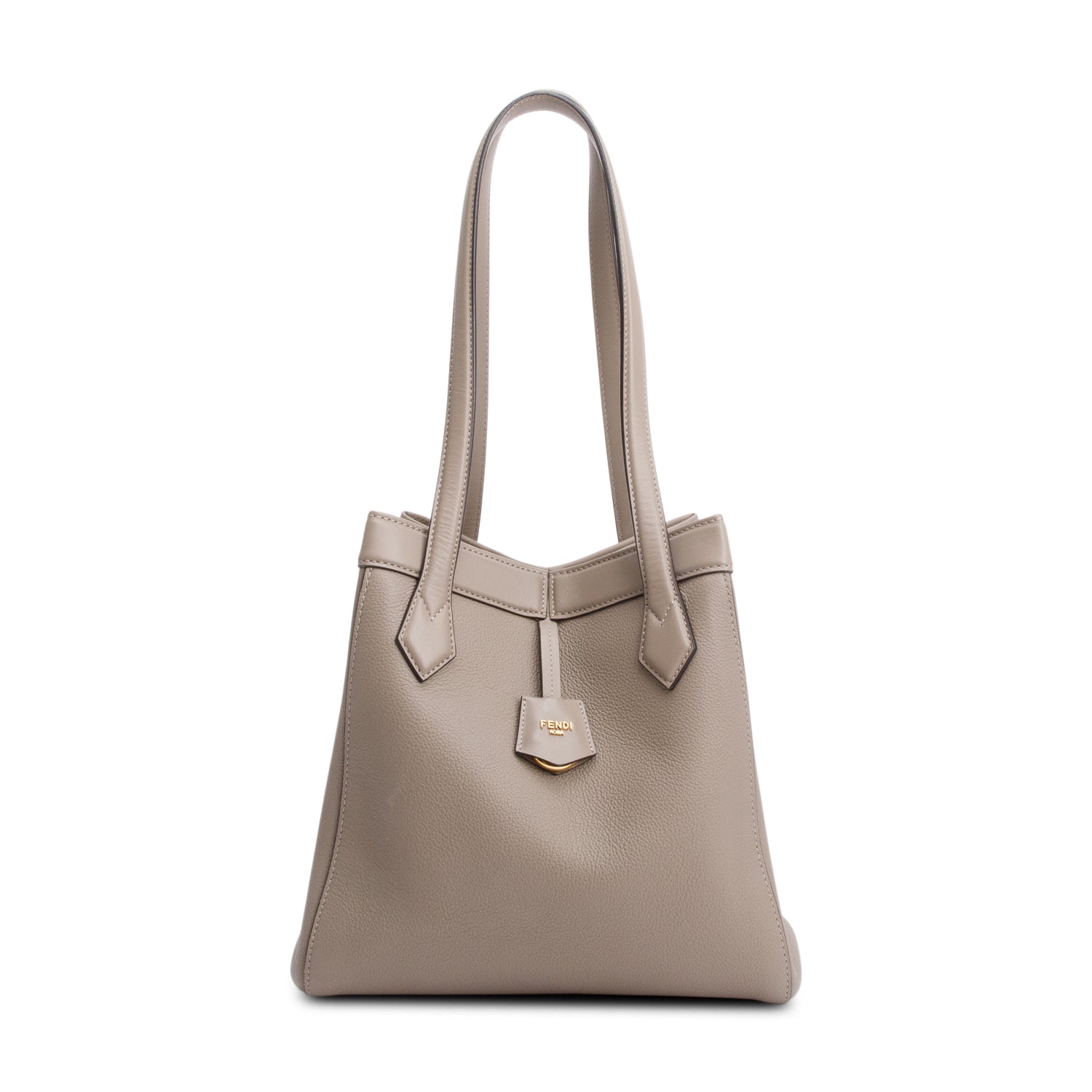 Fendi Calfskin Origami Tote Leather Beige Tote Bag