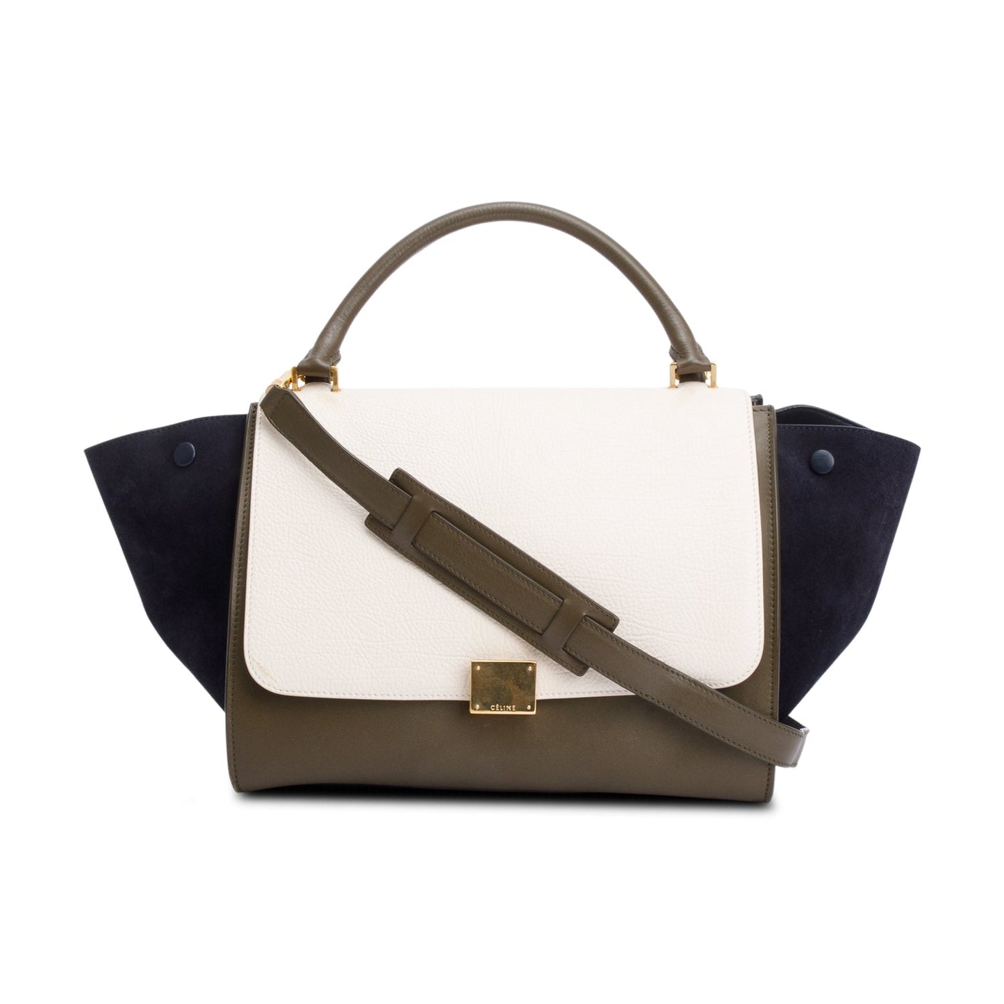 Celine Tricolor Calfskin And Trapeze Bag Leather Suede Travel Bag