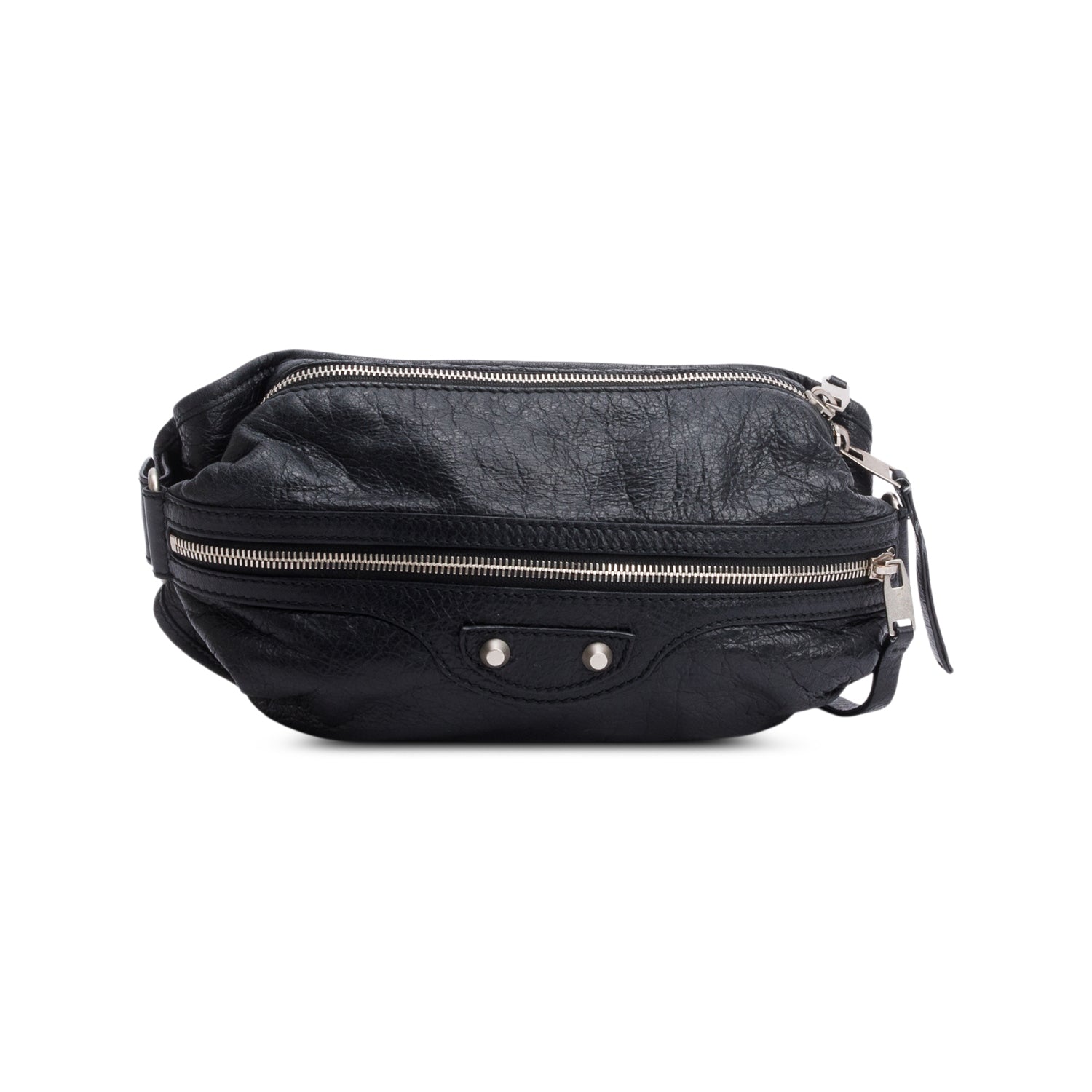 Balenciaga Arena Classic Motocross Neo Lift Hip Bag Leather Black Travel Bag