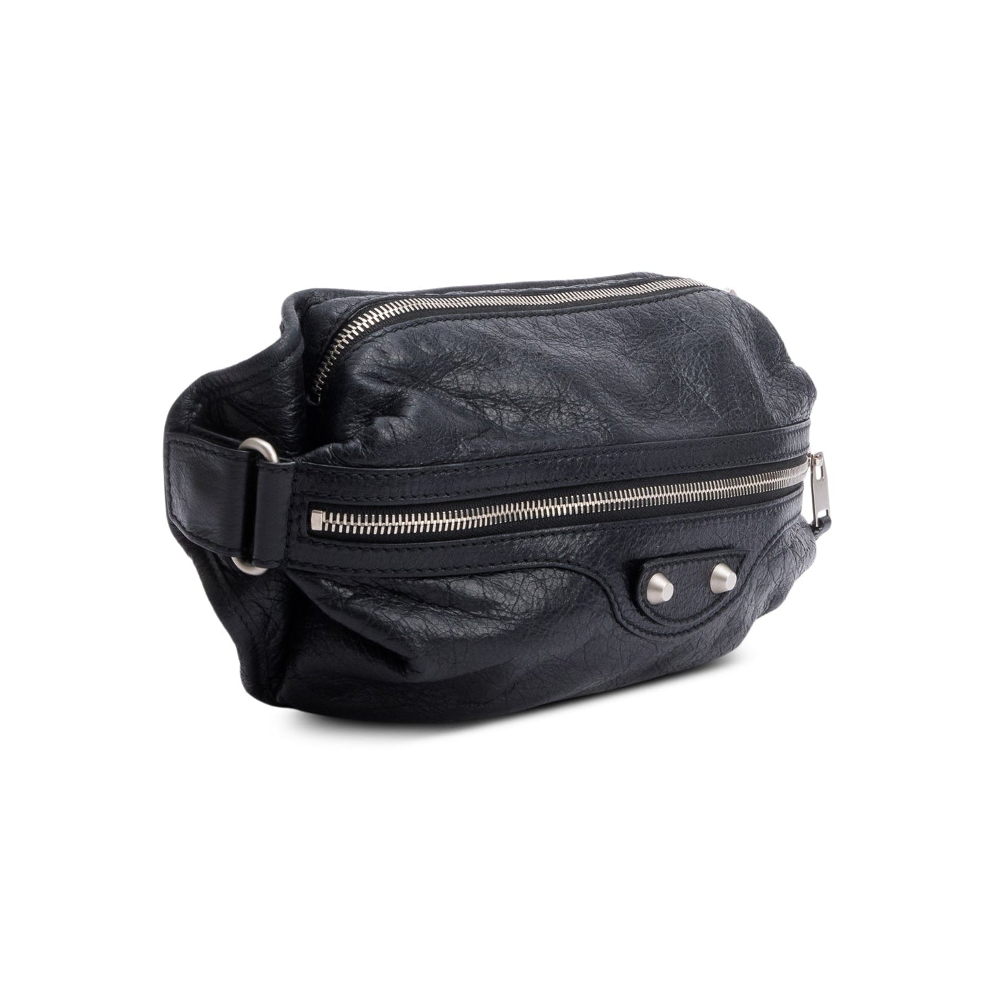 Balenciaga Arena Classic Motocross Neo Lift Hip Bag Leather Black Travel Bag