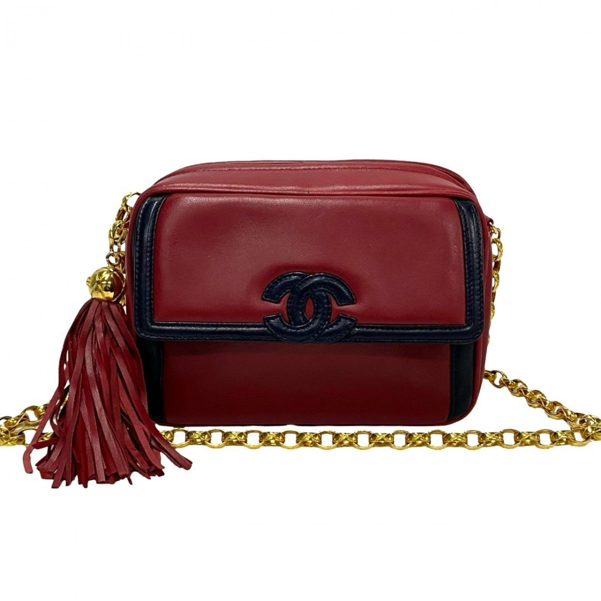 Chanel lambskin COCO Mark Red Shoulder Bag