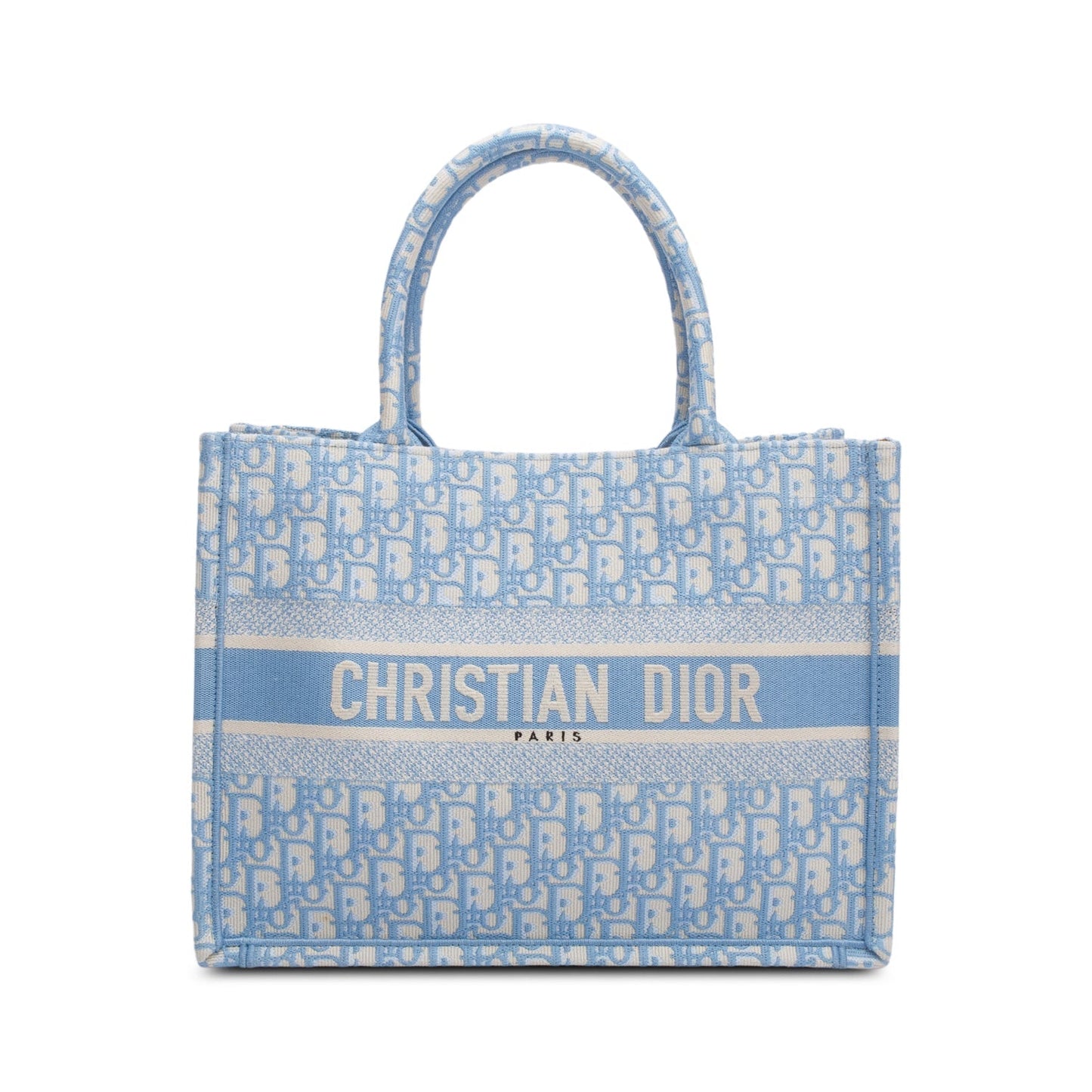 Dior Christian Oblique Book Tote Handbag Blue Medium Tote Bag