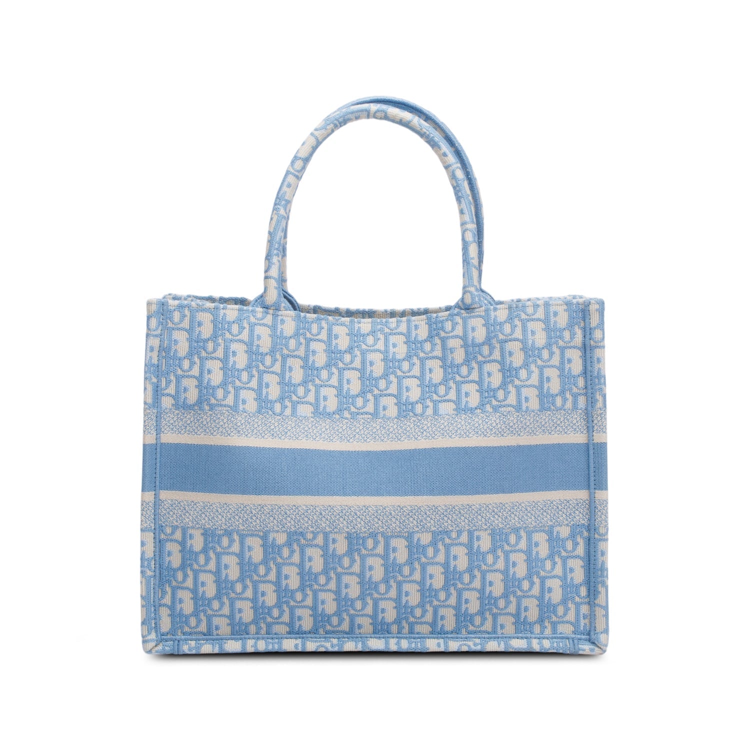 Dior Christian Oblique Book Tote Handbag Blue Medium Tote Bag