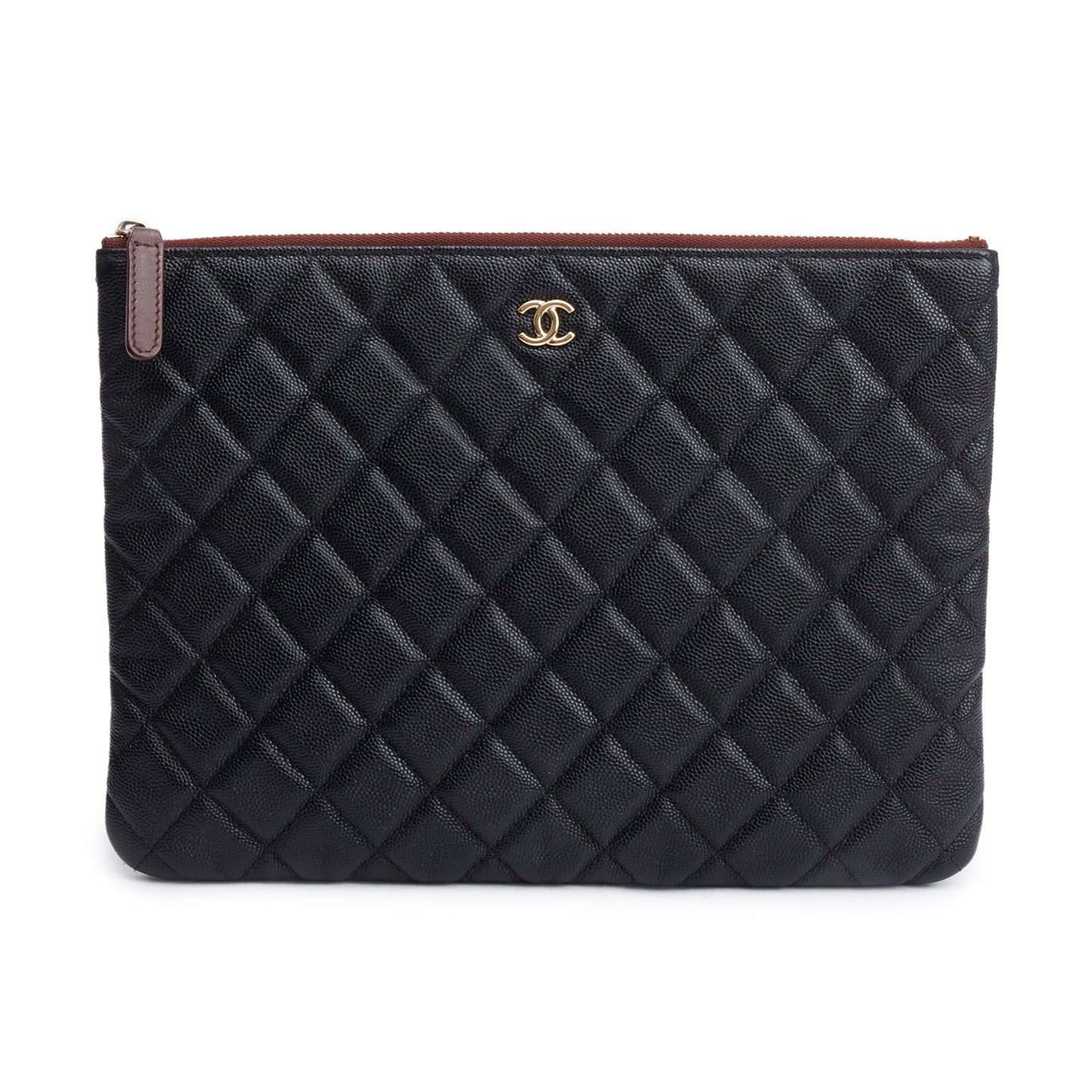 Chanel Quilted Caviar O Leather Black Travel Bag 4