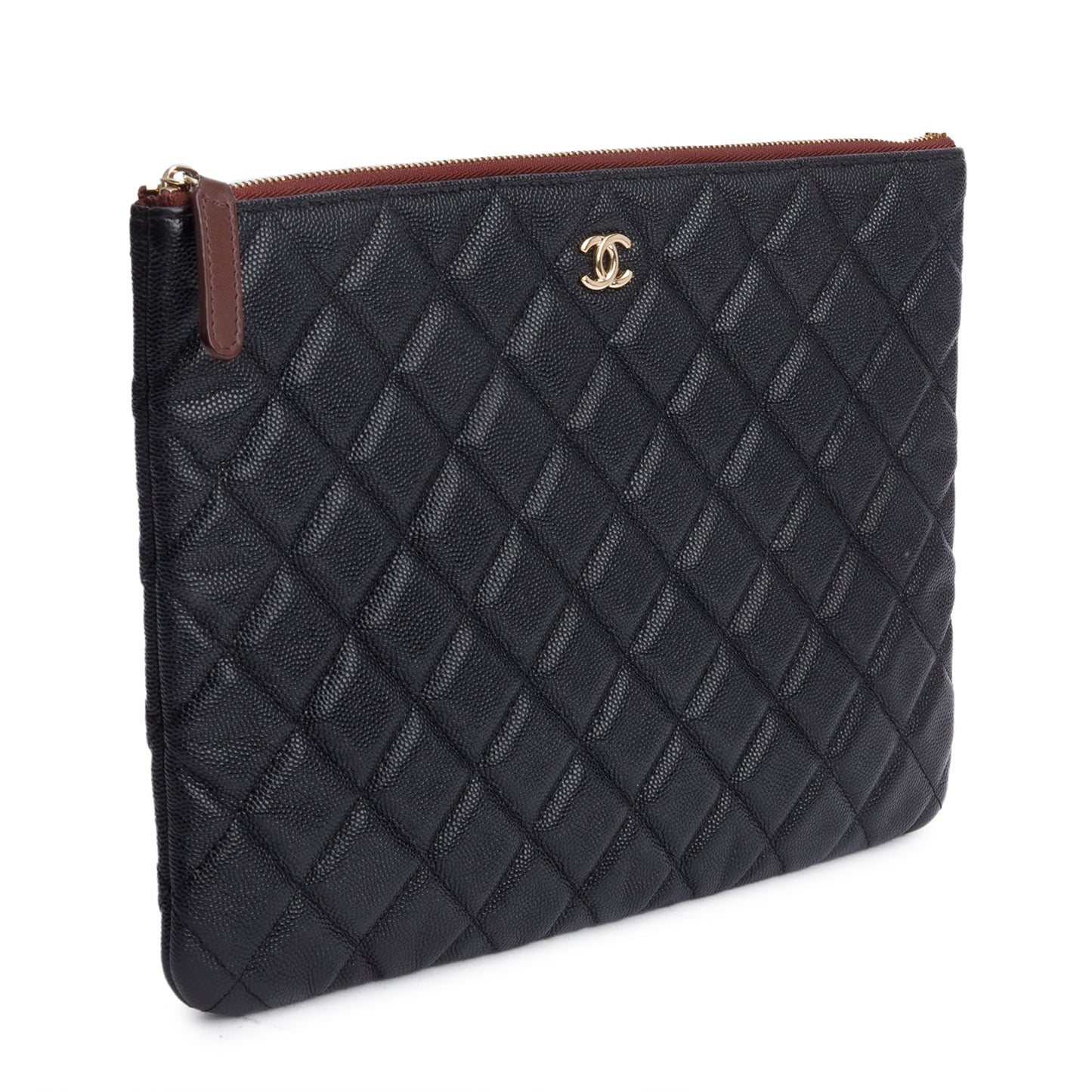 Chanel Quilted Caviar O Leather Black Travel Bag 4