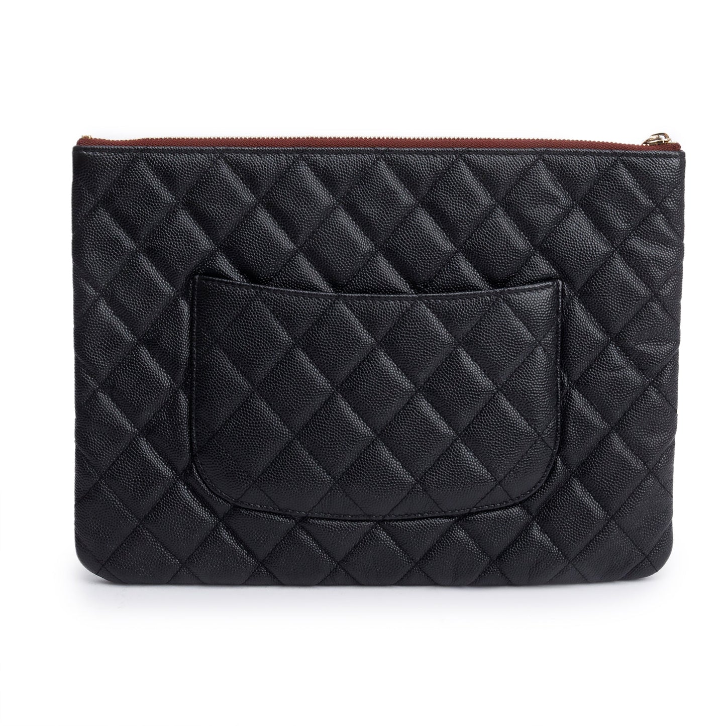 Chanel Quilted Caviar O Leather Black Travel Bag 4