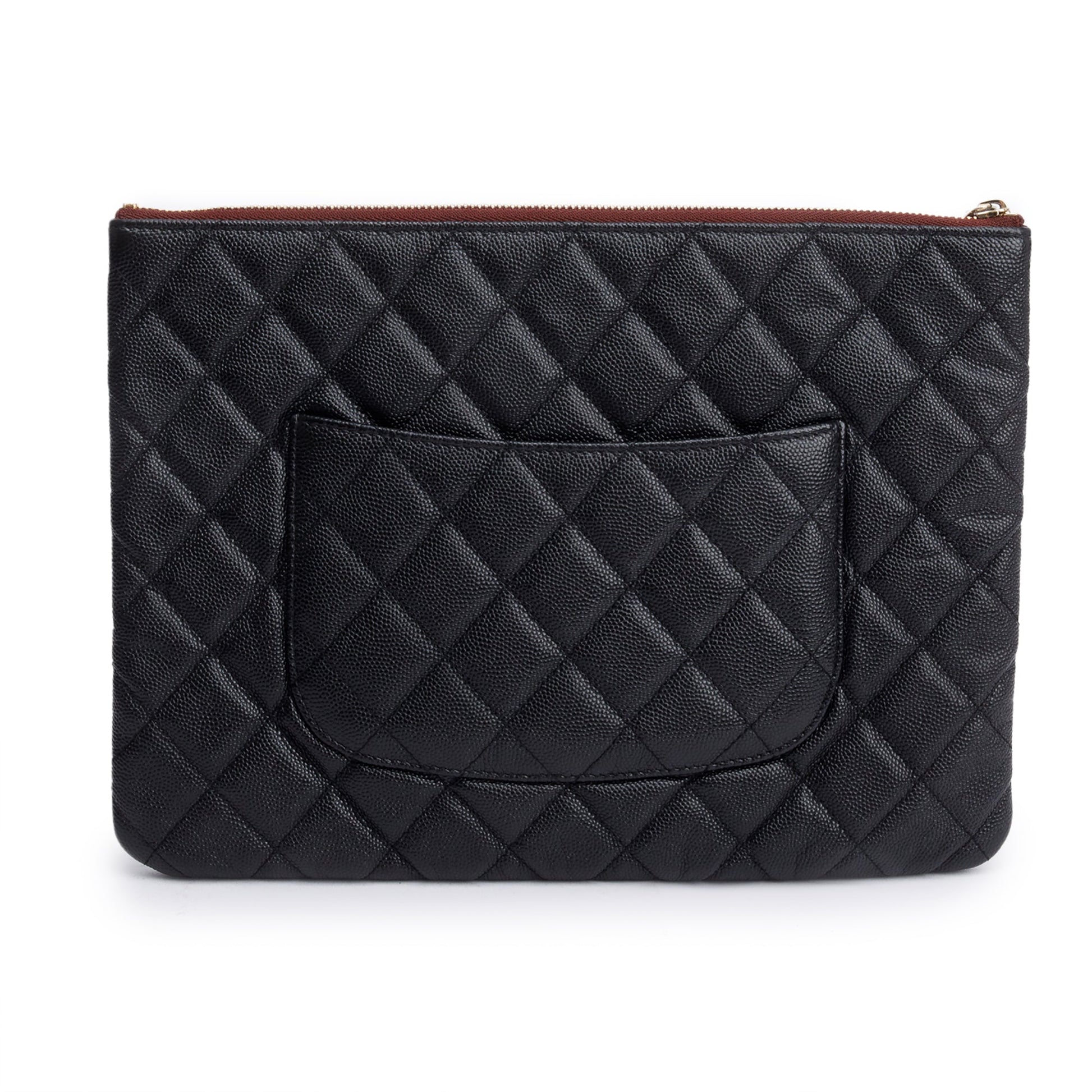 Chanel Quilted Caviar O Leather Black Travel Bag 4