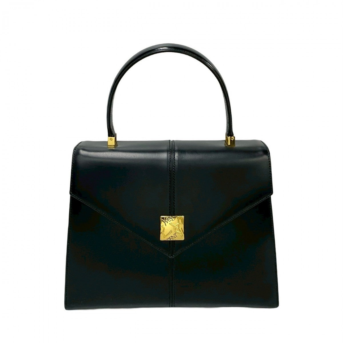 YSL Saint Laurent Handbag Logometal Women Leather Black Travel Bag