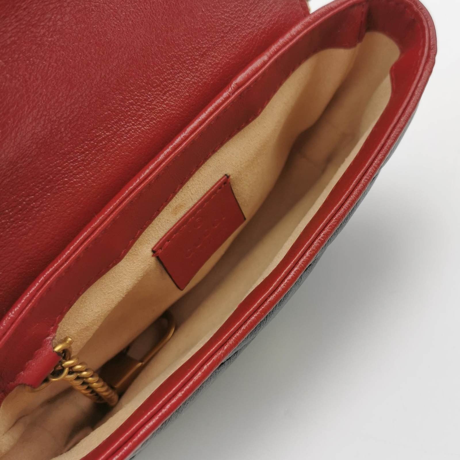 Gucci Marmont Super Leather Black Mini Flap Travel Bag