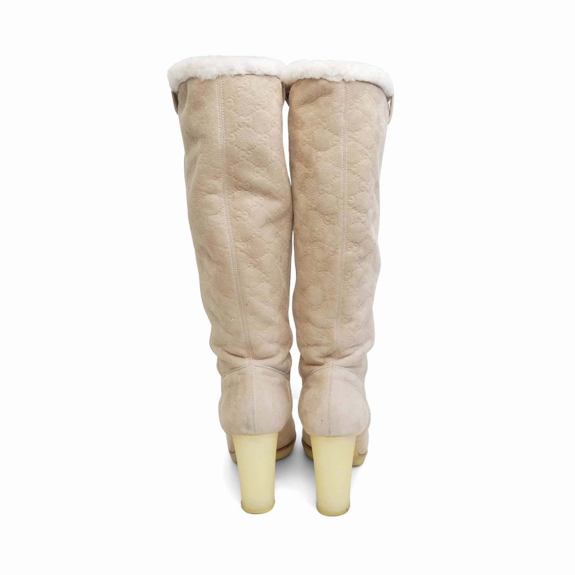 Gucci Suede Monogram Boots - Women's 11
