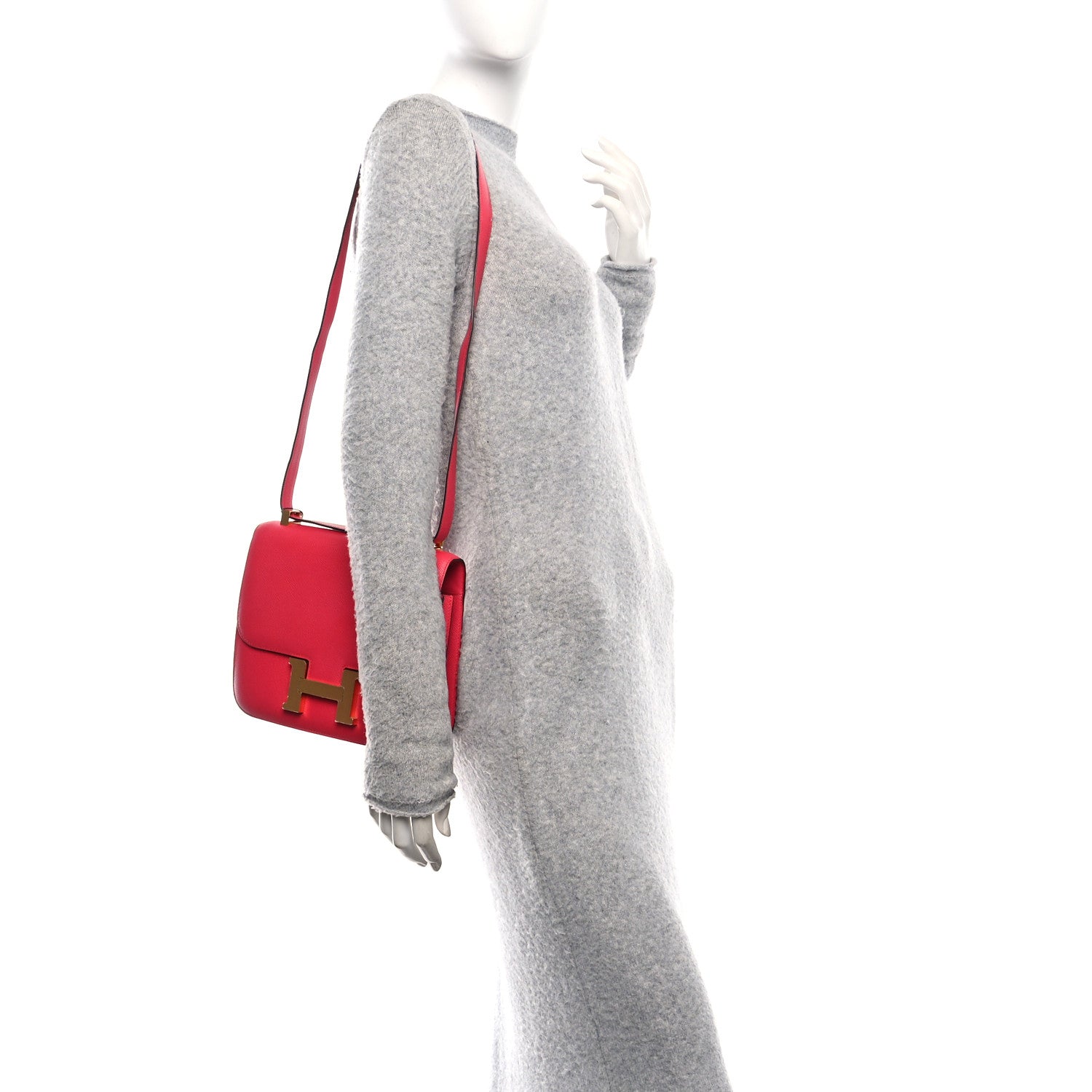 Hermes Epsom Constance Rose Tyrien Handbag Travel Bag