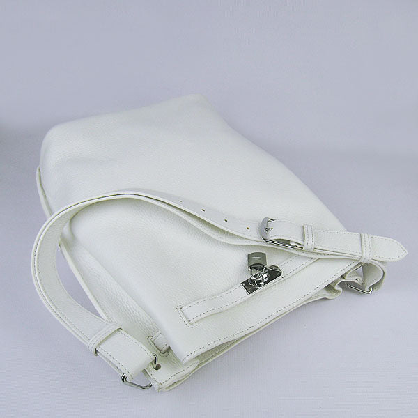 Hermes Luxury Nappa Shoulder Bag Leather White