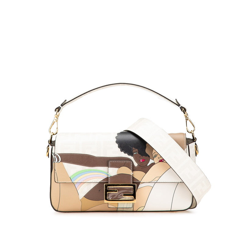 Fendi Mamma Baguette Pvc 2Way Bag Leather Shoulder Bag