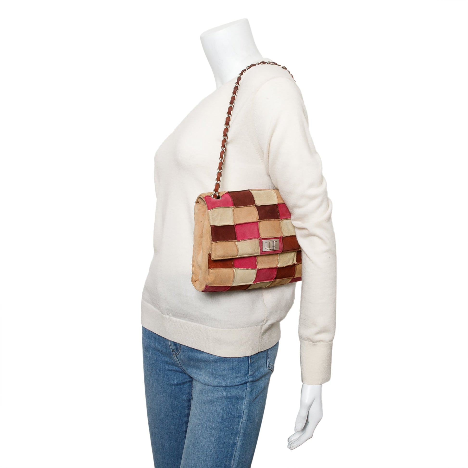 Chanel Suede Patchwork Reissue Flap Multicolor Travel Bag