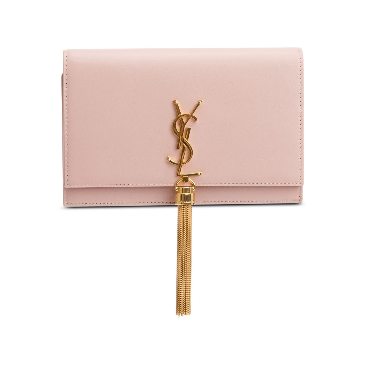 YSL Saint Laurent Calfskin Kate Tassel Wallet On Without Strap Leather Pink Crossbody Bag