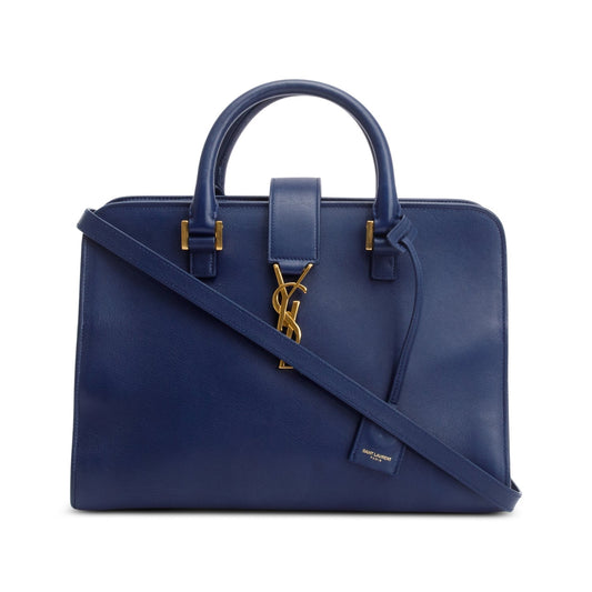 YSL Saint Laurent Chyc Cabas Tote Bag Leather Blue