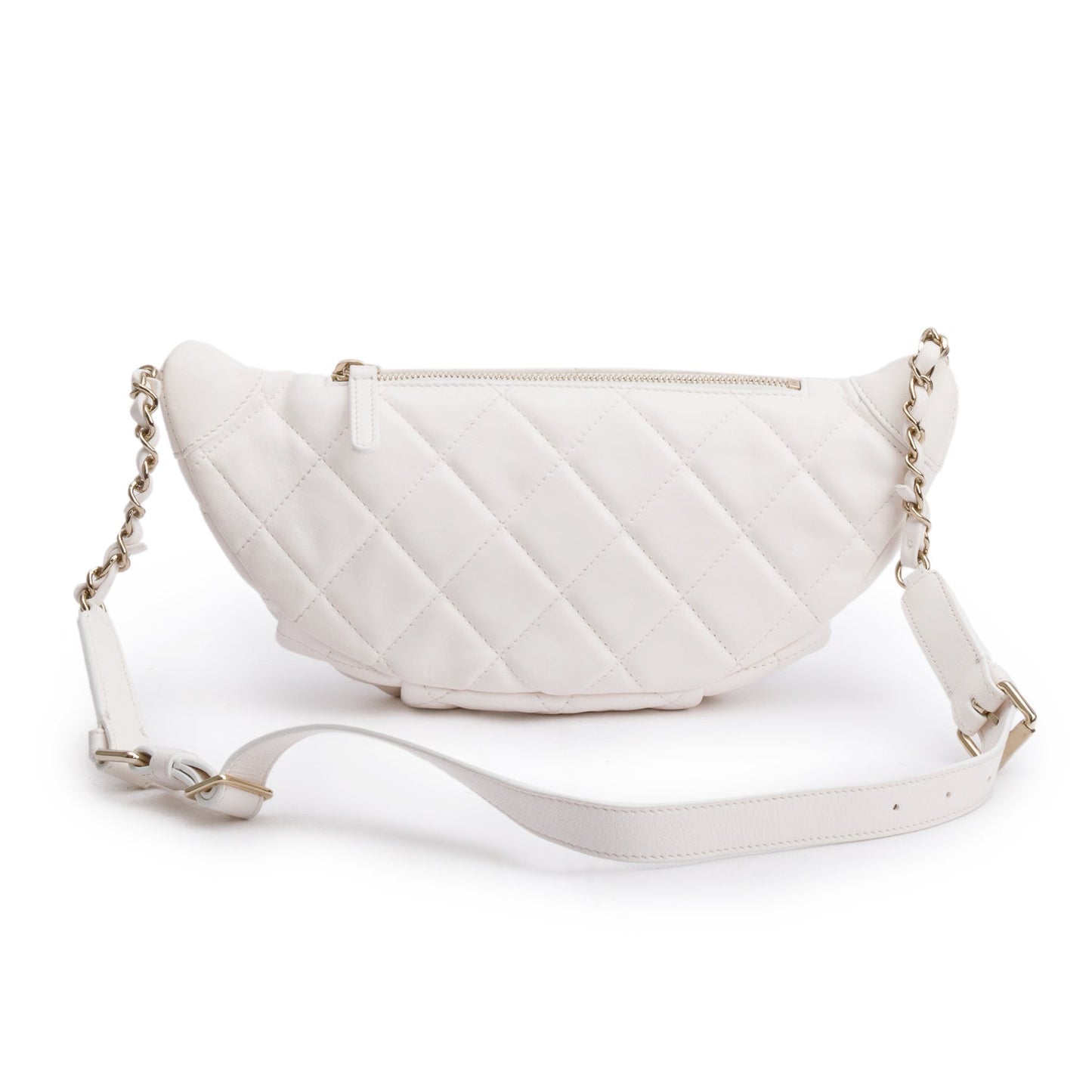 Chanel Quilted Belt Leather Calfskin White